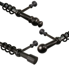 Gardinenstange Holz schwarz lackiert 28 mm Vorhangstange Stilgarnitur