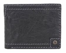  Portemonnaie Herren Leder Portmonee Viele Fächer Geldbörse Querformat Schwarz