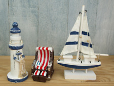 3tlg. Deko Set Leuchtturm