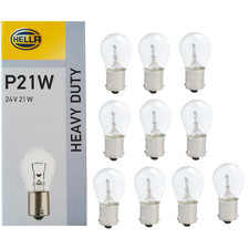 10 Stück Hella Heavy Duty 24V 21W P21W BA15s Glühlampe Kugellampe LKW Bus  H41w