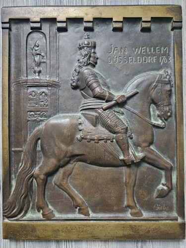 Jan wellem bronze relief - bronze, /