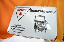 Emailschild Woeste | Qualitätsware | Hamm | Herd & Ofen | Original | Emaille