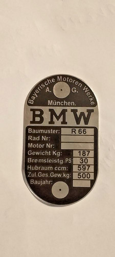 Typenschild bmw oldtimer - typenschild, r