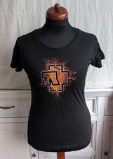 Rammstein-Damen-T-Shirt - Gr. (figurnahe) XL - schwarz - Logo-Druck - kurzarm