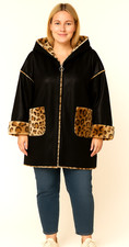 Mantel Jacke Wildlederimitat