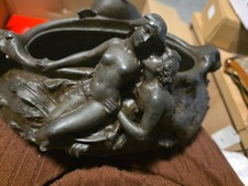 Antike Bronze- / Messingschale mit Figuren – Jugendstil / Art Nouveau – Unikat