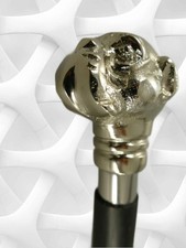 Spazierstock Hunde Kopf Holz