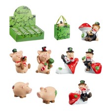 24 Glücksbringer Figuren in Geschenktüte im Display Schornsteinfeger Schweinchen
