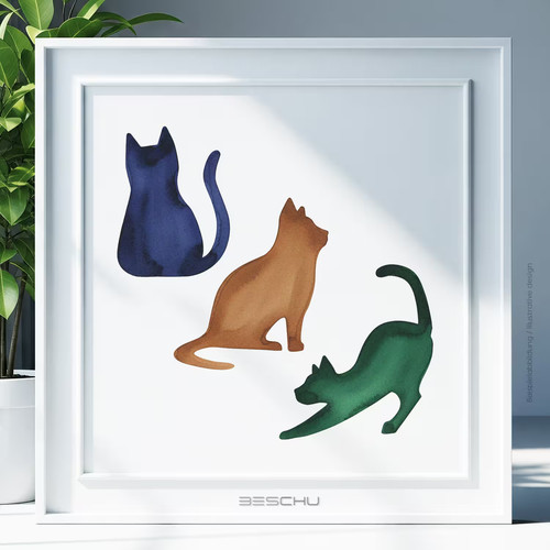 Katzen tiere v14 schablone - katzen,