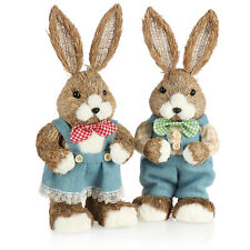 2x Stroh Osterhase handgemacht