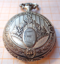 Ältere Sprungdeckeltaschenuhr Metall Werk defekt Unruhe OK  D = 48 mm M