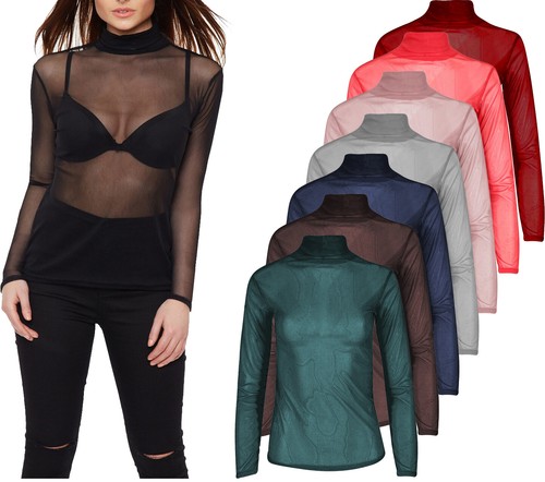 Damen langarmshirt mesh - langarmshirt,