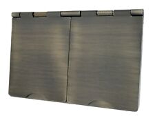 G&H 610AB 2 Gang Doppel Antik Bronze Feder beladen Bodenstecker Buchse 13A