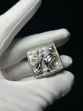 925 Silber Pillendose mit Rose