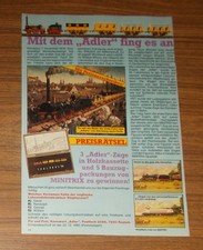 Seltene Werbung MINITRIX Modelleisenbahn - Mit dem "Adler" fing es an 1985