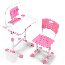 Kinderschreibtisch Set Höhenverstellbar Schreibtisch mit Lampe Lernschreibtisch