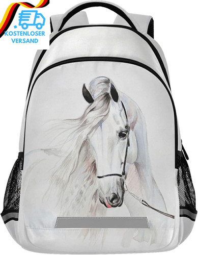 Rucksack mit weißem pferd - rucksack,