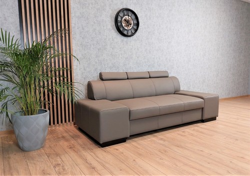 Graues echtleder er sofa - graues,