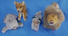 Steiff Stoff Tiere konvolut Löwe Leo, Katze Fuzzy, Walross Wally, Rehkitz Bambi