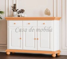Sideboard 3 türig 130x100x48cm Fichte massiv altweiß honig lackiert kommode