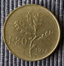 Münze, Italien, 20 Lire, 1972, R