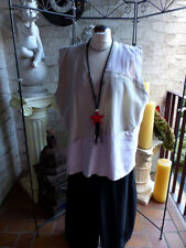 3889 NOOK Leinen Shirt Tunika, beige, 3 Taschen