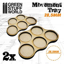 Green Stuff World MDF Movement Trays 28,5mm x5 Skirmish Movement Tray Bases 