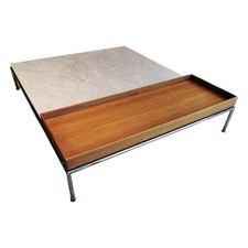 Cassina Couchtisch Mex-Hi Tischplatte Marmor Bianco Gestell Chrom Glanz