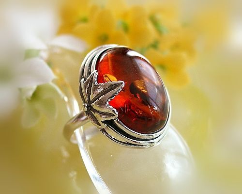 Bernstein ring silber - ring, 925