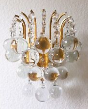 70er  Christoph Palme Messing Lampe , Glaskugeln , Wandlampe,    70s