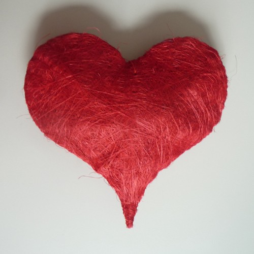Sisalherz rot 20cm dekoherz - rot,