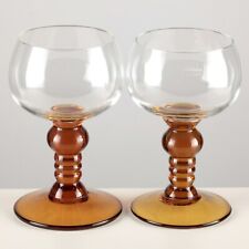 2 alte Römer Weingläser 14 cm orange 0,2l geeicht Gläser Second Hand Vintage