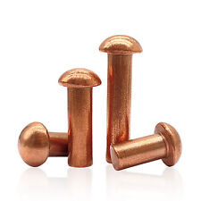 Kupfer Nieten Ø 1 2 3 4 5 6 8 mm Halbrundkopf Halbrundnieten Vollnieten DIN 660