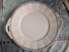 Krautheim Selb Bavaria Servierteller Servierplatte Blau Blumen Goldrand