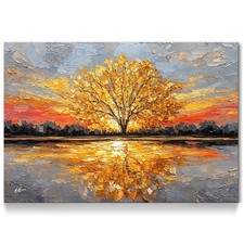 Leinwandbild Baum Gold Modern