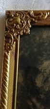 antik Dänischer RAHMEN BILDERRAHMEN groß Gewölbtes Glas Fotorahmen 