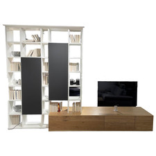 IRO Raumteiler SE7000 Lack Weiß Front Balkeneiche Natur Korpus Wildeiche