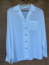 Mario Rosella Damenbluse Polyester Weiß, Gr. 42 Goldfarbene Knöpfe, Schlitze