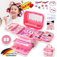 Kinderschminke Spielzeug Set Make-Up Set für Mädchen mit Schminkkoffer Geschenk