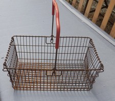 alter Eisenkorb eckig Korb Drahtkorb Draht Eisen Basil Fahrradkorb Einkaufskorb