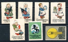 6 verschiedene Reklamemarken der Firma Hengstenberg / Esslingen + 1 x Heidelberg