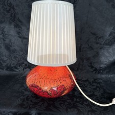 Grosse Rote WMF Ikora Glas Lampe Tischlampe Art Deco