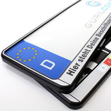 2x Kennzeichenhalter schwarz-silber mit Wunschtext – personalisiert, 520x110 mm