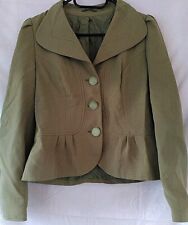 Vintage Original 1970er Femininer Kurzblazer Grün Petite Mademoiselle Gr.S Wolle