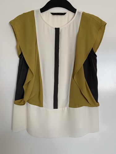 Zara bluse weiß khaki - zara,