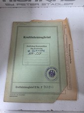 NSU Fox 125 1951 Oldtimerbrief mit Abmeldeschein *FÜR NSU LIEBHABER / SAMMLER