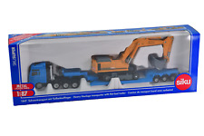 Siku 1847 Schwertransport mit Tiefbettauflieger LKW + Bagger Liebherr 974 1:87