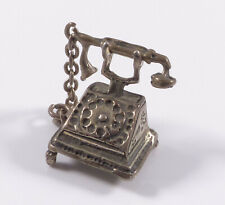 Silberfigur Figur Miniatur Telefon Fernsprecher Fernsprechapparat Silber Italie