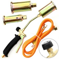 Gasbrenner Brenner Dachbrenner Abflammgerät Unkrautvernichter 3x Düsen