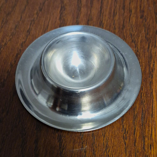 Eierbecher metall silber rund - eierbecher,